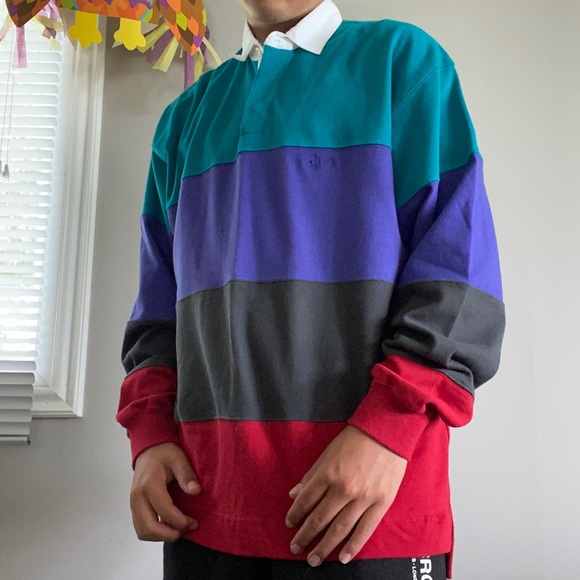 Men’s Vintage 90s Long Sleeve Polo - Picture 4 of 4